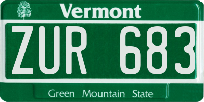 VT license plate ZUR683