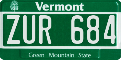 VT license plate ZUR684