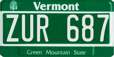 VT license plate ZUR687