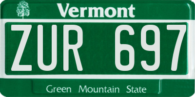 VT license plate ZUR697