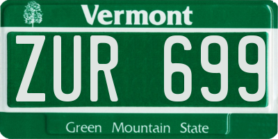VT license plate ZUR699