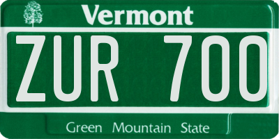 VT license plate ZUR700