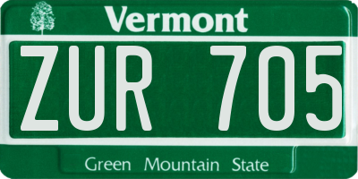 VT license plate ZUR705