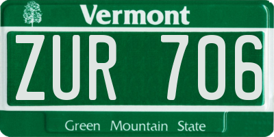 VT license plate ZUR706