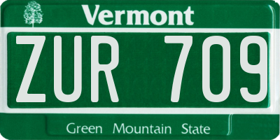 VT license plate ZUR709