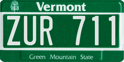 VT license plate ZUR711
