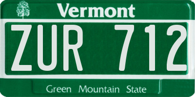 VT license plate ZUR712