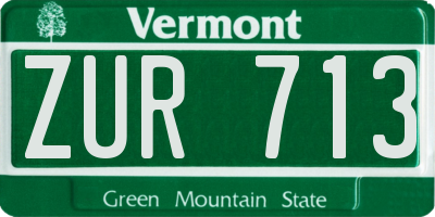 VT license plate ZUR713