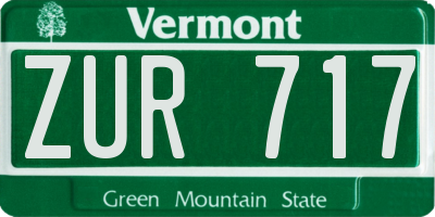VT license plate ZUR717
