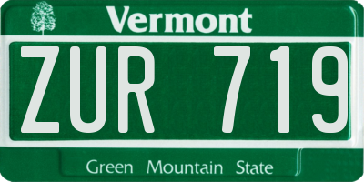 VT license plate ZUR719