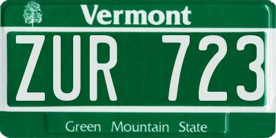 VT license plate ZUR723