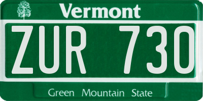VT license plate ZUR730