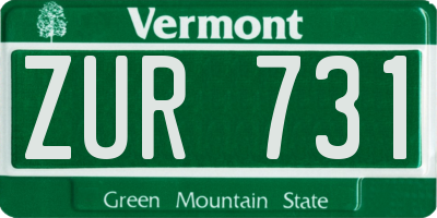 VT license plate ZUR731