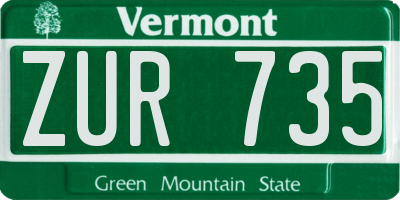 VT license plate ZUR735
