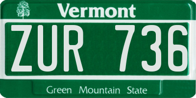 VT license plate ZUR736