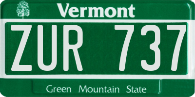 VT license plate ZUR737