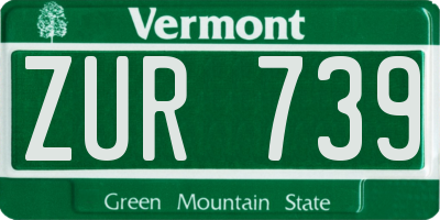 VT license plate ZUR739