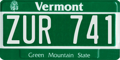 VT license plate ZUR741