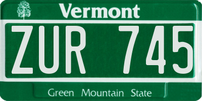 VT license plate ZUR745