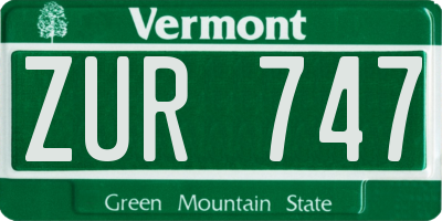 VT license plate ZUR747