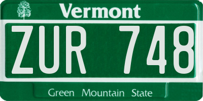 VT license plate ZUR748