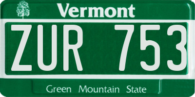 VT license plate ZUR753