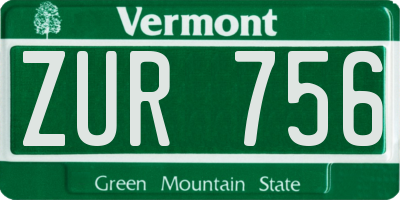VT license plate ZUR756