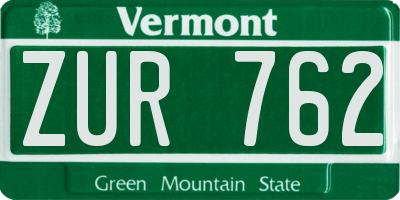 VT license plate ZUR762
