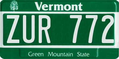 VT license plate ZUR772