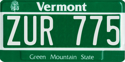 VT license plate ZUR775