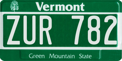 VT license plate ZUR782