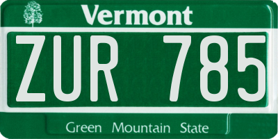VT license plate ZUR785