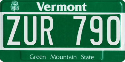 VT license plate ZUR790