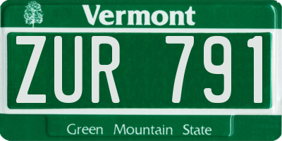 VT license plate ZUR791