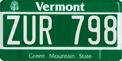 VT license plate ZUR798
