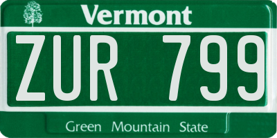VT license plate ZUR799