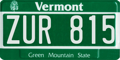 VT license plate ZUR815