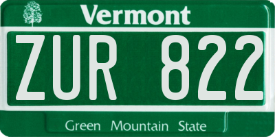 VT license plate ZUR822