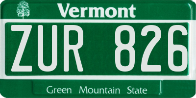 VT license plate ZUR826