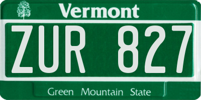 VT license plate ZUR827