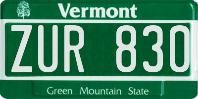 VT license plate ZUR830