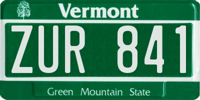 VT license plate ZUR841