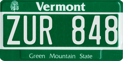 VT license plate ZUR848