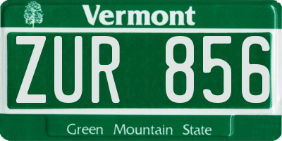 VT license plate ZUR856