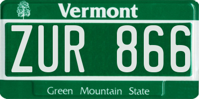 VT license plate ZUR866