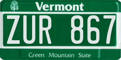 VT license plate ZUR867