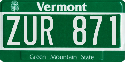 VT license plate ZUR871
