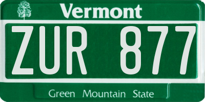 VT license plate ZUR877