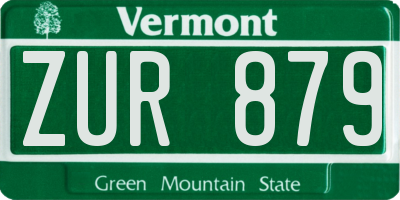 VT license plate ZUR879