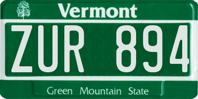VT license plate ZUR894